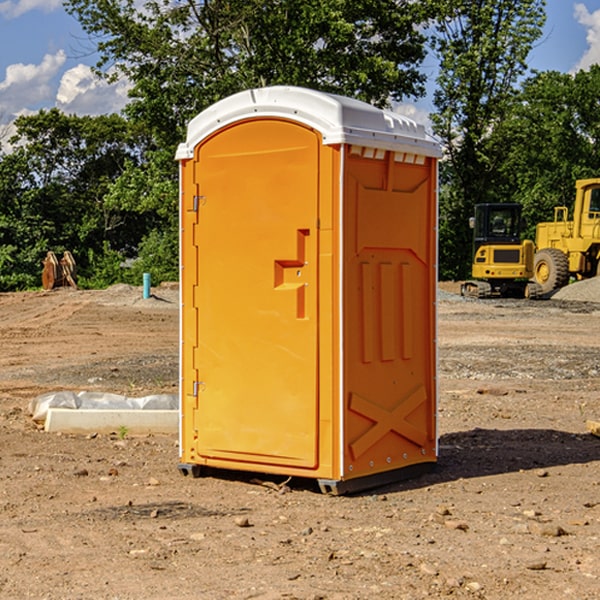 can i customize the exterior of the porta potties with my event logo or branding in Four Bears Village ND